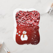 クリスマスホリデーフラットグリーティングカード、雪だるま カード (正面/裏面インサイチュ)