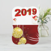 クリスマスホリデーフラットグリーティングカード， Santa 2019 カード (スタンド正面)