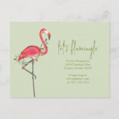 クリスマスホリデーフラミンゴQRコードソーシャルメディア ポストカード (正面)