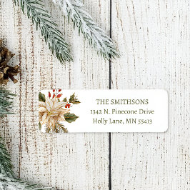 クリスマスホリデーフローラアドレス ラベル