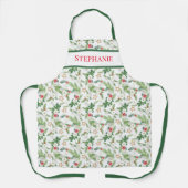 クリスマスホリデーフローラボタニカルアンドスターズ エプロン (正面)