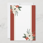 クリスマスホリデーフローラリースベビーバプティスインヴィット 招待状 (裏面)