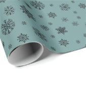 クリスマスホリデーブラックスノーフレークフェスティバルパターン ラッピングペーパー (ロールコーナー)
