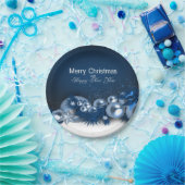 クリスマスホリデーブルーパール1デザイン ペーパープレート (パーティー)