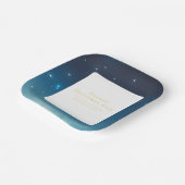 クリスマスホリデーブルー紙プレート ペーパープレート (傾斜あり)