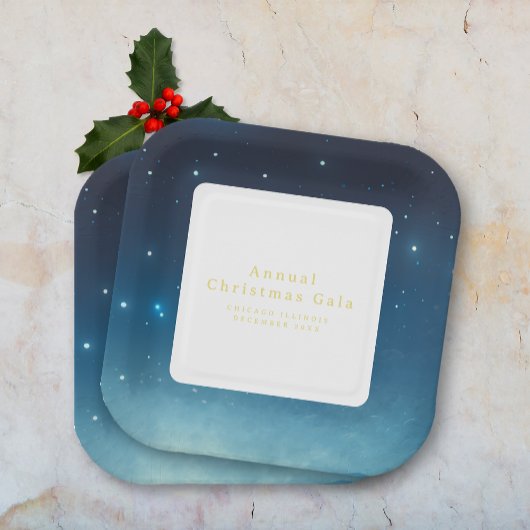 クリスマスホリデーブルー紙プレート ペーパープレート