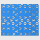 クリスマスホリデーブルー&ホワイトスノーフレークオーナメント ラッピングペーパー (フラット)