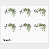 クリスマスホリデーブーケ名タグパーティー スクエアシール (シート)