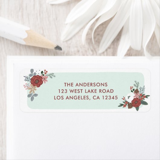 クリスマスホリデーブーケ差出人住所 ラベル (インサイチュ)