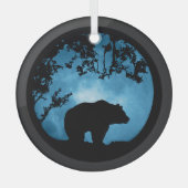 クリスマスホリデーベアーアンドムーン ガラスオーナメント (正面)