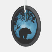 クリスマスホリデーベアーアンドムーン ガラスオーナメント (正面左)