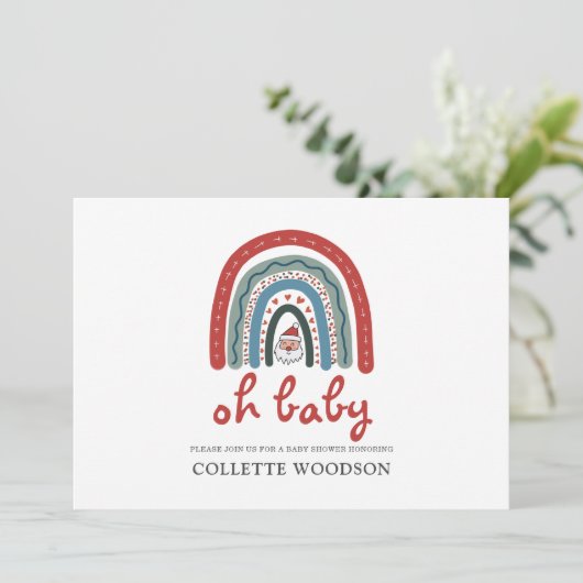 クリスマスホリデーベイビーシャワー 招待状 (スタンド正面)