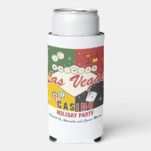 クリスマスホリデーベガスカジノトランプのポーカーナイトパーティー スリム缶クーラー (Seltzer正面)