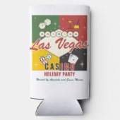 クリスマスホリデーベガスカジノトランプのポーカーナイトパーティー スリム缶クーラー (裏面)
