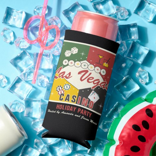 クリスマスホリデーベガスカジノポーカーナイトパーティー スリム缶クーラー (インサイチュ 夏)