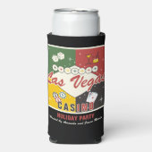 クリスマスホリデーベガスカジノポーカーナイトパーティー スリム缶クーラー (Seltzer正面)