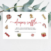 クリスマスホリデーベビーシャワーおむつラッフル エンクロージャーカード