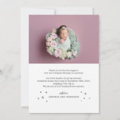 クリスマスホリデーベビーフォト誕生 案内状 (裏面)