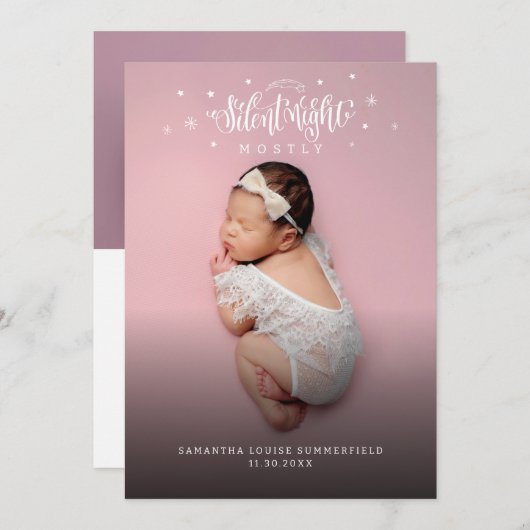 クリスマスホリデーベビーフォト誕生 案内状 (正面/裏面)