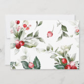 クリスマスホリデーベビー写真誕生のお知らせ 招待状 (裏面)