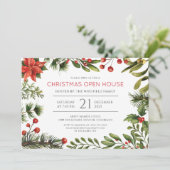 クリスマスホリデーベリーグリーンリーウォーター色 招待状 (スタンド正面)