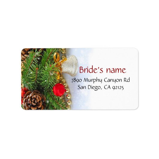 クリスマスホリデーベル住所 シール (正面)