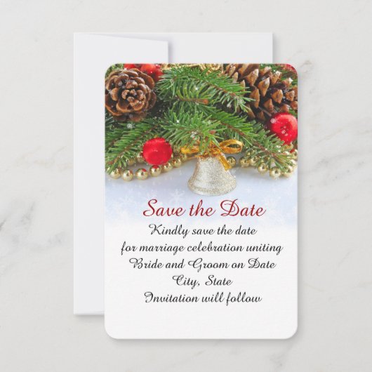 クリスマスホリデーベル日付を保存 セーブザデート (正面)