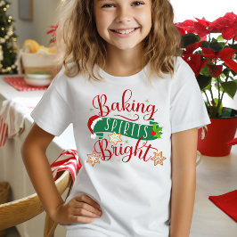 クリスマスホリデーベーキングスピリッツ明るいフェスティバル Tシャツ
