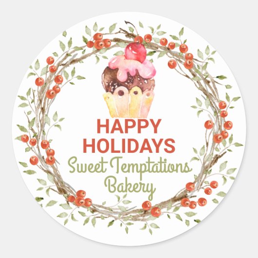 クリスマスホリデーベーキングボックスシール ラウンドシール (正面)