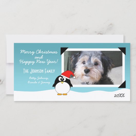 クリスマスホリデーペンギンフォトカード シーズンカード (正面)