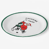 クリスマスホリデーホッケーパーティー紙プレートナプキン ペーパープレート (アングル)