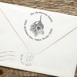 クリスマスホリデーホリーグリーナリー差出人住所 セルフインキングスタンプ