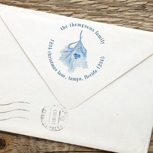 クリスマスホリデーホリーグリーナリー差出人住所 セルフインキングスタンプ