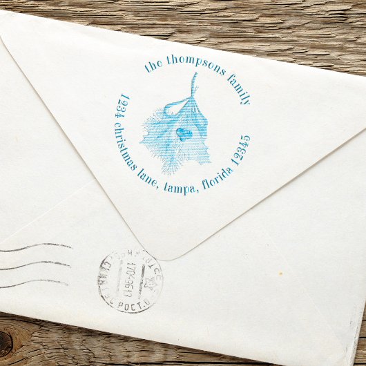 クリスマスホリデーホリーグリーナリー差出人住所 セルフインキングスタンプ