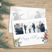 クリスマスホリデーホリーベリーグリーンリー4写真 シーズンポストカード