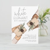 クリスマスホリデーホワイトエレファントパーティの招待状 招待状 (スタンド正面)