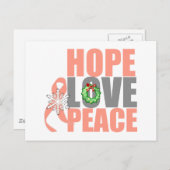 クリスマスホリデーホープ愛の平和の子宮がん シーズンポストカード (正面/裏面)