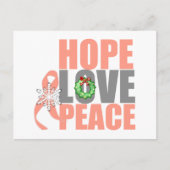 クリスマスホリデーホープ愛の平和の子宮がん シーズンポストカード (正面)