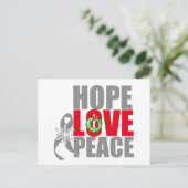 クリスマスホリデーホープ愛の平和の脳がん シーズンポストカード (スタンド正面)