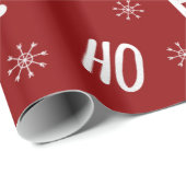 クリスマスホリデーホーホレッドホワイトラッピング紙 ラッピングペーパー (ロールコーナー)