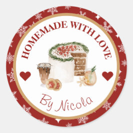 クリスマスホリデーホームメイドベーキングラベル ラウンドシール