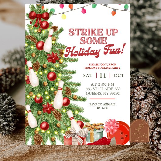 クリスマスホリデーボウリングパーティー 招待状