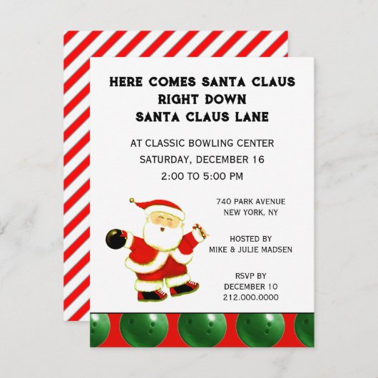 クリスマスホリデーボウル 招待状 (正面/裏面)