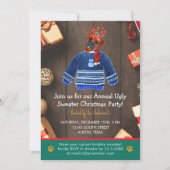 クリスマスホリデーボクサードッグ醜いセーターパーティー 招待状 (正面)