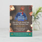 クリスマスホリデーボクサードッグ醜いセーターパーティー 招待状 (スタンド正面)