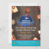 クリスマスホリデーボクサードッグ醜いセーターパーティー 招待状 (正面)