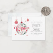 クリスマスホリデーボタニカルホリデモダンィーパーティー ノートカード (正面/裏面インサイチュ)