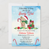 クリスマスホリデーボーイベアービーバーウェイベビーシャワー 招待状 (正面)