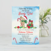 クリスマスホリデーボーイベアービーバーウェイベビーシャワー 招待状 (スタンド正面)
