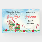 クリスマスホリデーボーイベアービーバーウェイベビーシャワー 横断幕 (横)